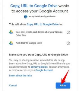 google drive url upload