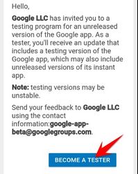 đăng ký tài khoản Tester Beta Google