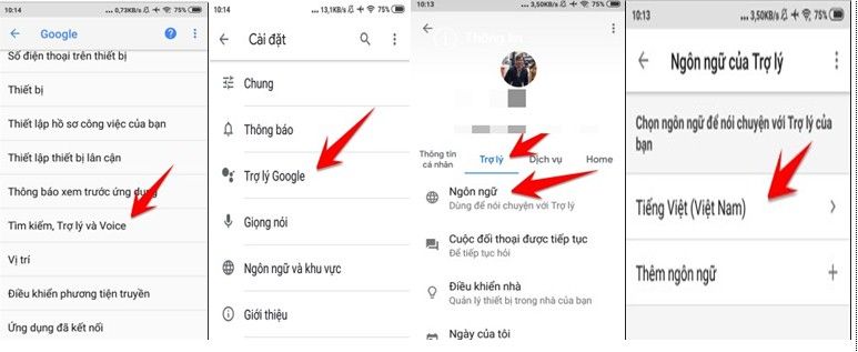 Cấu hình Google Assistant tiếng Việt trên Android