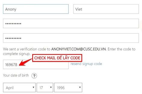 email to confirm registration for Office 365 Student account