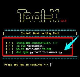 open the software installed on tool-x