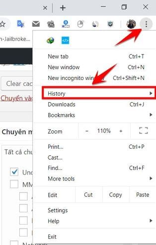 open access history from Chrome