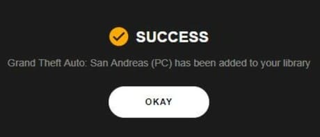 add to libary Grand Theft Auto: San Andreas