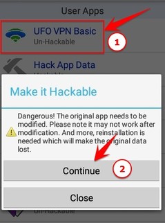Hack User App choose UFO VPN Basic