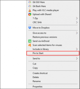 Create Bookmark Folder on Start Menu