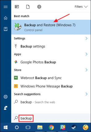 Backup and Restore (Windows 7)
