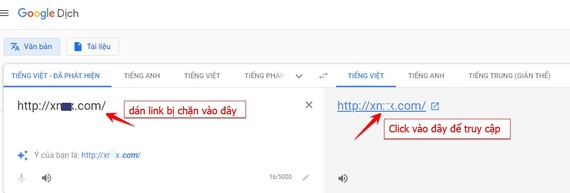 Use Google Translate to access blocked websites