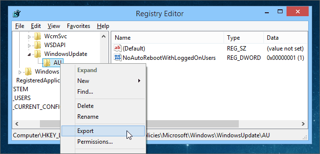 Instructions to create a .reg file to Hack Registry on Windows