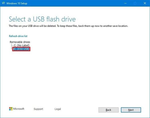 Instructions for creating a Windows 10 installation USB with UEFI standard