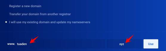 I will use my existing domain and update my nameservers