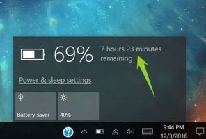 How to display the remaining battery life of a laptop on Windows ...