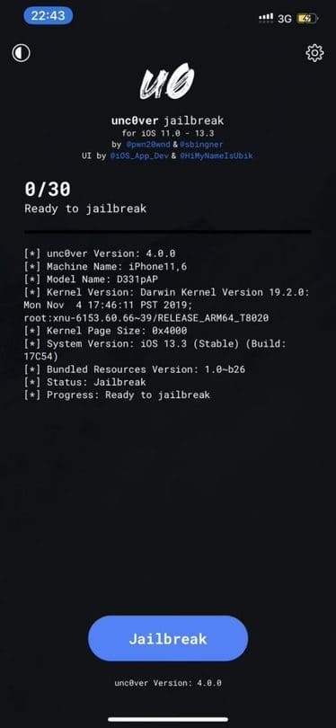 Tool Jailbreak Unc0ver 4.0 đã hổ trợ chip A12/A13
