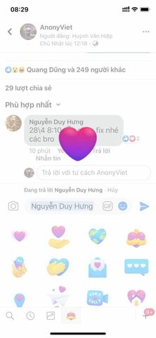 How to display the icon "I love you" - "Care" new by Facebook and Messenger 6