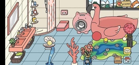 phòng tắm màu hồng đẹp trong adorable home
