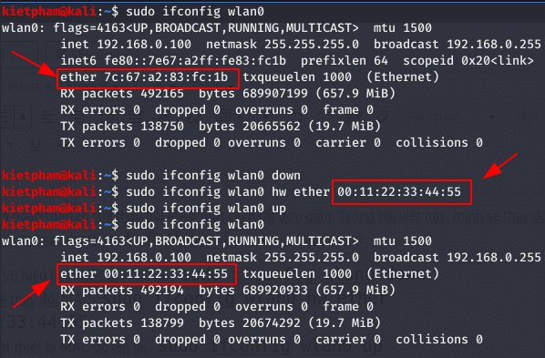 see mac address on linux