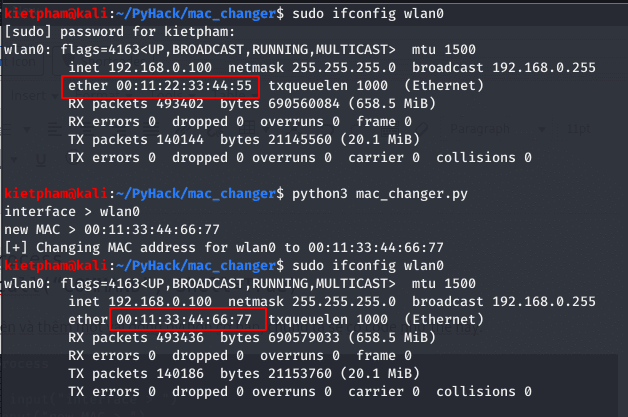 change mac with pyhack