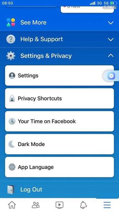 bật chế độ Facebook Dark Mode Facebook