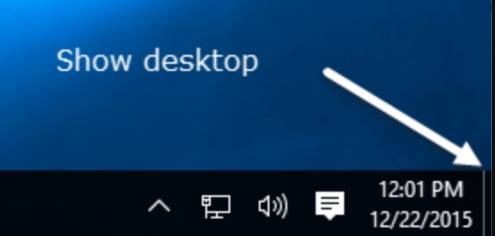 show desktop windows 10