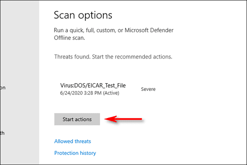 scan option Microsoft Defender