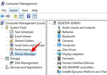 mở Device Manager