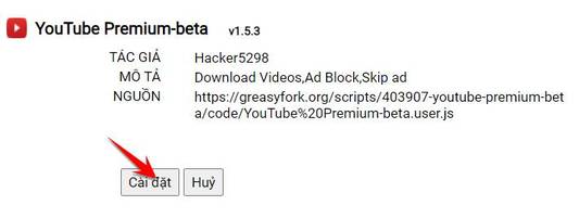 cài đặt youtube premium free