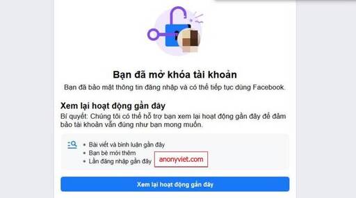 Hướng dẫn mở khóa Facebook dạng Tài khoản của bạn đã bị khóa  AnonyViet