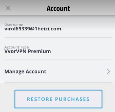 Account Type: VYPRVPN Premium