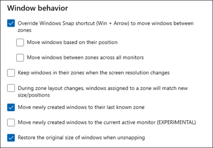 Window Behavior