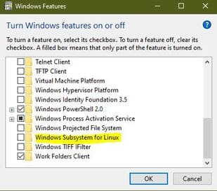 Cách bật WSL trên Windows 10