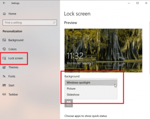 How to customize the Windows 10 lock screen - AnonyViet - English Version