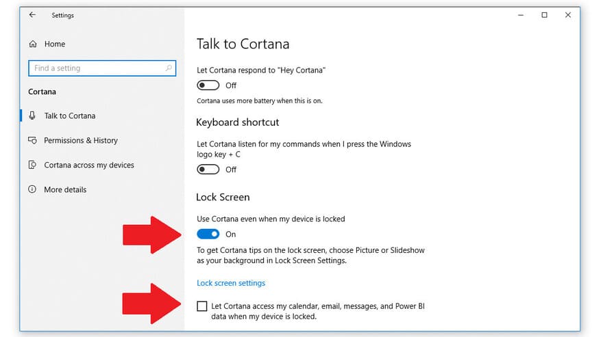 Trò chuyện với Cortana trên màn hình khóa