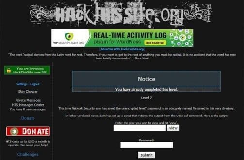 Hack This Site thực hành kỹ năng hack