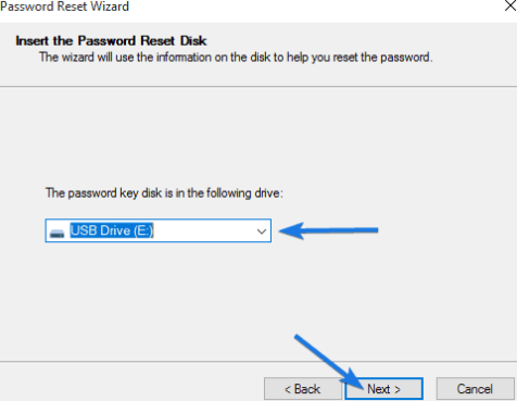 select usb reset pass