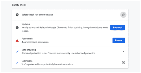 kiểm tra độ an toàn trên Google Chrome