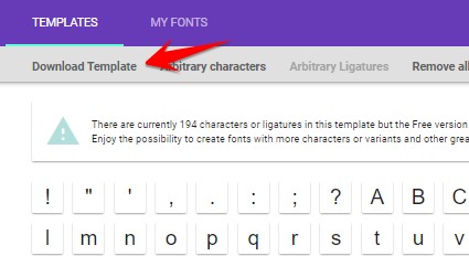 download own handwritten font template
