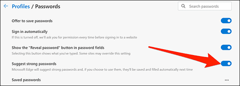 Cách Bật/Tắt Trình tạo mật khẩu trong Microsoft Edge 14