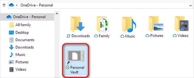 Sử dụng OneDrive Personal Vault