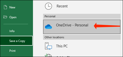 How to automatically save Excel files to OneDrive