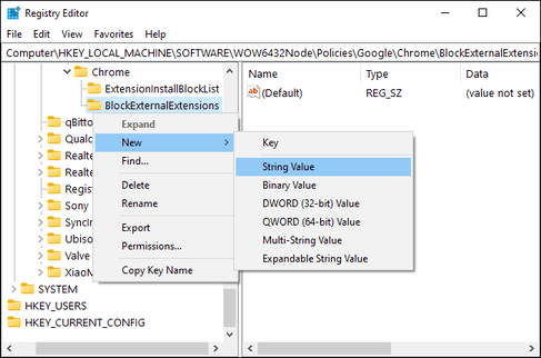 BlockExternalExtensions value 1