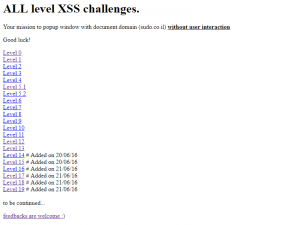 XSS Challenges by nopernik