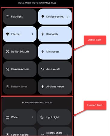 Cách tắt Micro và Camera từ Quick Settings trên Android 12