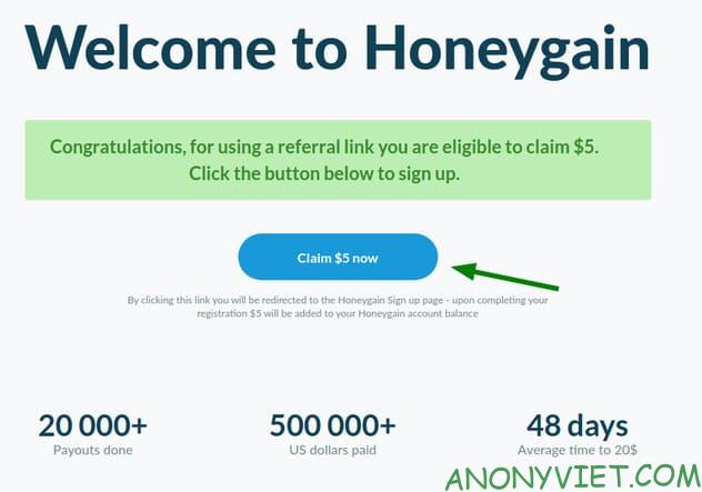 Cách đăng ký Honeygain và nhận ngay $5