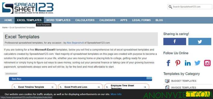 5 trang web tải template Excel miễn phí tốt nhất