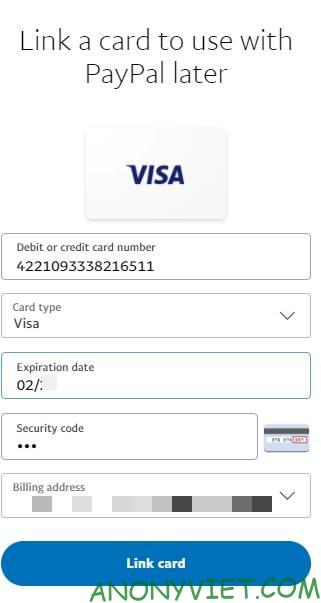 Link card paypal