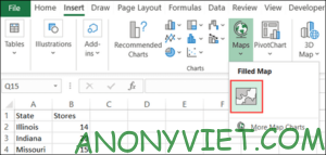 Cách tạo Biểu đồ dạng Bản đồ trong Microsoft Excel 16