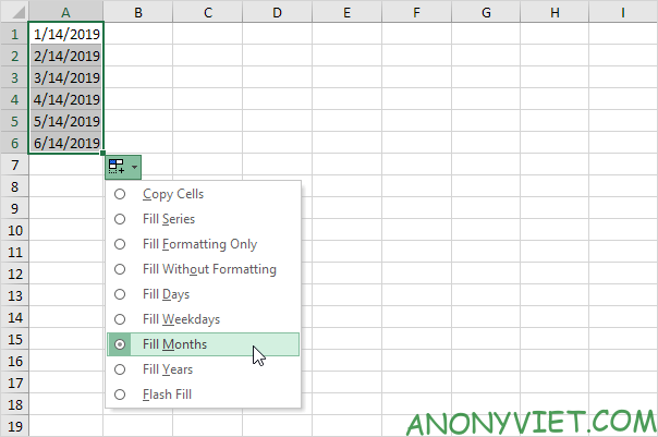Bài 1: AutoFill - Excel cơ bản 6