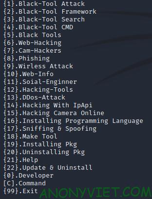 danh sách các chức năng black tool