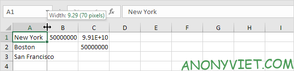 Excel manual length adjustment