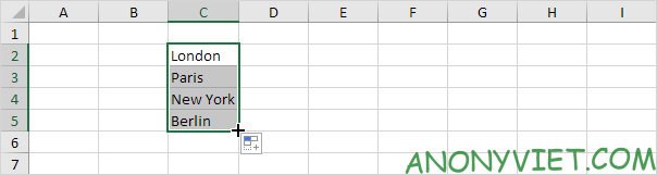 Kết quả của Custom List Excel