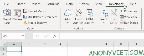 Bài 24: Cách bật Developer Tab trong Excel 10